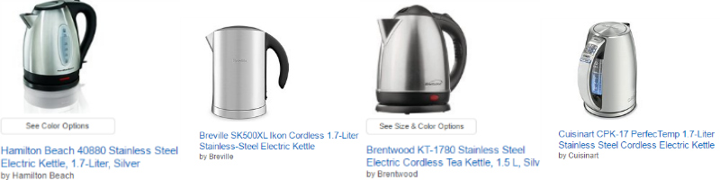 electric kettle size